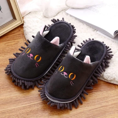 Bekith 2 Pairs Microfiber Cleaning Mop Slippers, Washable Detachable Mop Slippers for Floor Cleaning, House Mop Shoes Men and Women Dusting Slippe...