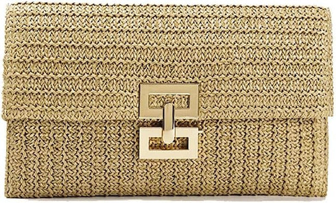 Straw Clutch Purses for Women Summer Purses for Women 2024 Raffia Bag Handbag Envelop Clutch for Beach Wedding Vacation, Green...