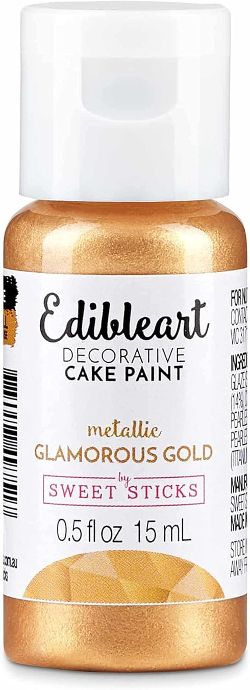 Sweet Sticks Edible Art Decorative Cake Paint 0.5 Ounce (15 Milliliters), 3-Metallic-Color Set...
