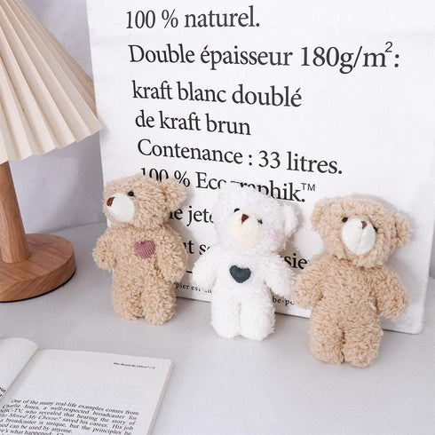 3/4 Pcs Plush Bears Keychain Plush Figures Stuffed Animals Keyring Pendant Key Holder Plush Keychain Bag Accessories...
