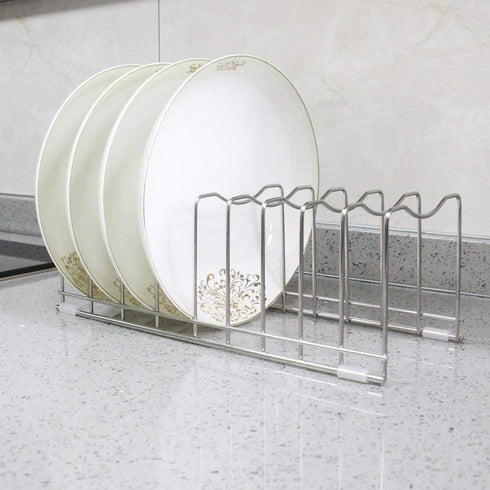 FLSEPAMB Lid Organizer Pot Lid Organizer 10-Tier Pot Lid Rack Holder Suitable for Bakeware Dish Plate, Cutting Boards, Pots & Pans, Serving Trays,...
