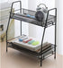 Metal 2 Tier Spice Storage Rack for Kitchen, Countertops, Cabinets, Organizer for Bathroom,Basket for Office and Home, Black...