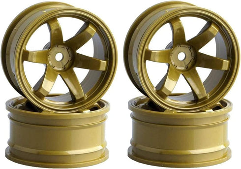 4PCS RC Car Rubber Tires and Plastic Wheels Rims Compatible with 1/10 Scale On Road Touring Racing Flat Drift Car Traxxas HSP HPI Tamiya Sakura (G...
