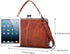 Segater® Women Retro Hollow Oil Wax PU Leather Handbag Kiss Lock Crossbody Purse Vintage Messenger Bag Tote...