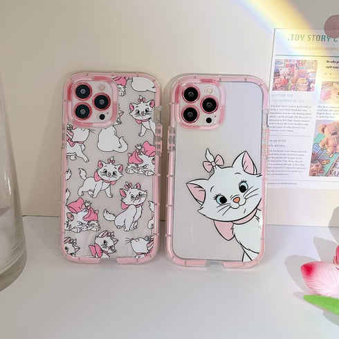 Clear Transparent Soft TPU Light Up in The Dark Case for Apple iPhone 15 Pro Max Cat Kitty Kitten Bow Baby Pink Color Bow Cartoon Anime Cute Lovel...