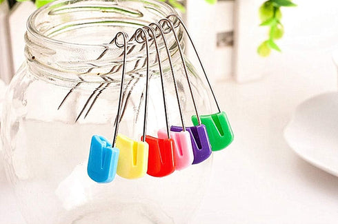 Kinteshun Baby Safety Pins,Kid Secure Clips Diaper Bib Nappy Pin with Safe Lock(50pcs,1.6 inches,7 Assorted Candy Colors)...