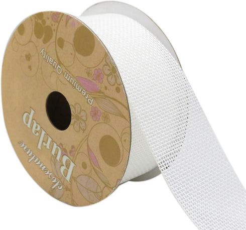 Burlap Ribbon (11 Yards x 1.5 Inches) - Perfect for Wedding Home Decoration, DIY Gift Wrapping, Christmas Decoration(White)...