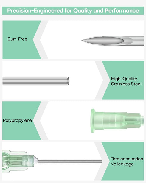 100 Pcs 32Ga 4MM Needle Industrial Accessories, Individual Package Lab Tools for Refilling Liquid, Inks, Plant and Industry...