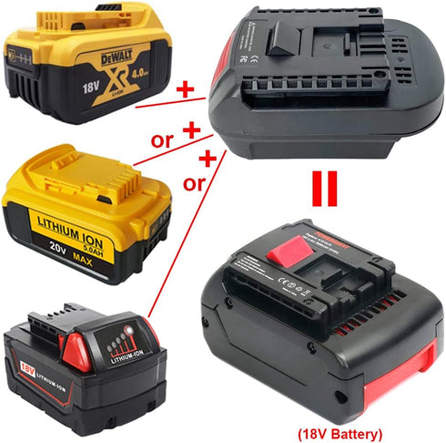 Battery Adapter for Bosch 18V Lithium-Ion Cordless Tool, Compatible with Dewalt 18V 20V Max/Milwakee M18 18V Li-ion Battery Convert to Bosch 18V C...