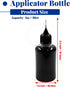 Hordion 12Pcs 1 Oz/ 30ml Black Precision Tip Applicator Bottle, 10ml Glue Applicator Bottles, Metal Needle Plastic Bottle, DIY Quilling Tool for G...