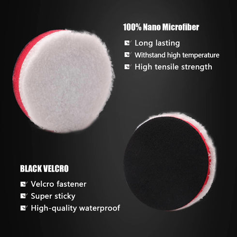 SPTA Drill Polishing Pads Kit, 20pcs 3inch (80mm) Car Foam Polishing Buffing Pads, Wool Pads, Multifunctional Cleaning Brush, Backing Plate for Ca...