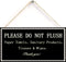 Please do not throw anything in the toilet other than toilet paper Thank You - Septic Tank Notice Small Toilet Plaque 12 inch by 6 inch...