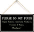 Please do not throw anything in the toilet other than toilet paper Thank You - Septic Tank Notice Small Toilet Plaque 12 inch by 6 inch...