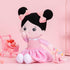 OUOZZZ Soft Baby Doll for Girls - My First Baby Doll Birthday Gifts for Girls Plush Rag Dolls Asian Doll Black Hair Pink Dress Toy for Toddlers Ki...