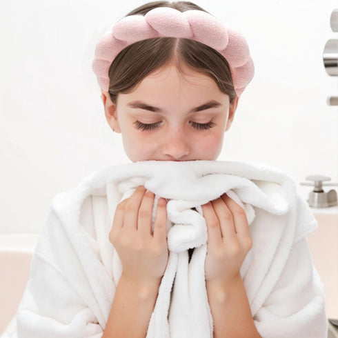 Spa Headband for Women, Sponge Headband for Washing Face Wristband Set, Makeup Headband, Skincare Headbands for Makeup Removal, Shower, Hair Acces...