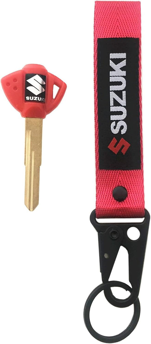 MELD 3 PCS Motorcycle Key Blank Uncut Blade for Suzuki GSXR 600 750 1000 GSX1300R GSF 650 with Key Chain Embroidered Tag Key Ring...