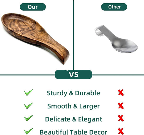 Walnut Wooden Spoon Rest Cooking Spoon Holder Organizer Heat-Resistant Wood Utensil Rest, Spoon Holder for Stove Top, Kitchen Utensil Holder for L...