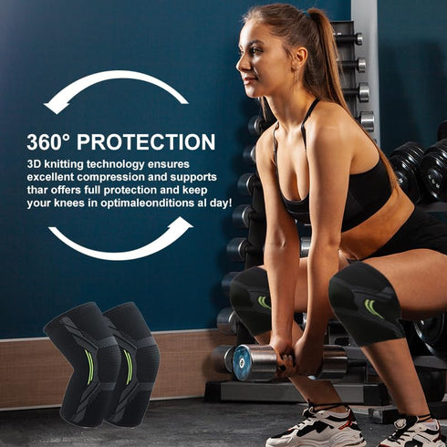 2 Pack Compression Knee Brace for Women & Men, Knee Support Brace for Running, Knee Pain Relief, Workout, Walking, Hiking, Sports, Arthritis, ACL,...