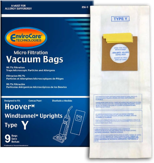 EnviroCare Replacement Micro Filtration Vacuum Bags Made to Fit Hoover Windtunnel Upright Type Y 9 pack...