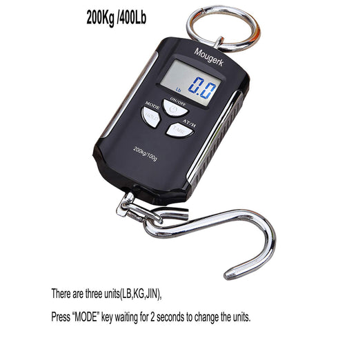 Digital Hanging Scale Portable Heavy Duty Crane Scale 400lb 200kg 2 AAA Batteries(Not Included)...