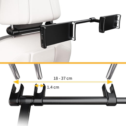 Headrest Tablet Holder with Dual Adjustable Positions,360° Rotation headrest Tablet Holder, Universal ipad Holder for car Backseat for 4" to 11" i...