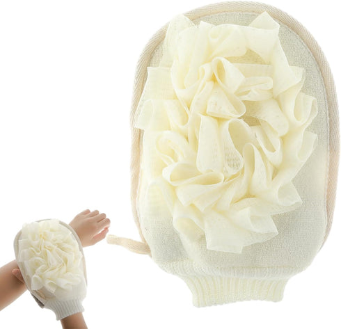 Bath Gloves for Shower. Exfolating Mitt Body Scrubber, Doouble Sided Expoliating Glove, Shower Body Loofah Sponge, Bath Gloves Exfoliating Mitt fo...