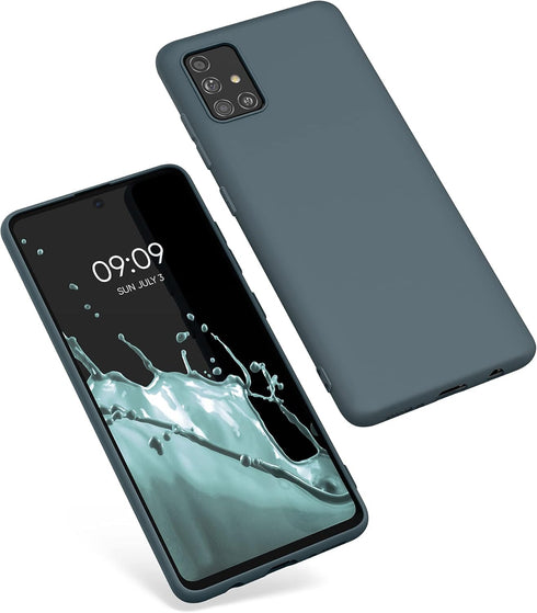 kwmobile Case Compatible with Samsung Galaxy A51 Case - Soft Slim Protective TPU Silicone Cover - Dark Slate...