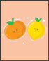 Posterizer 1 pcs-Cute tomato and orange fruit colorful art-Kids Room Art-Kitchen & Bar Art-Gift for Daughter, Son, Kids- unframed wall art...