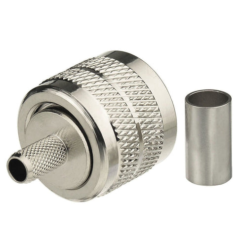 wlaniot PL259 Crimp Connectors UHF Male RF Coax Connector PL-259 Solder Crimp Connectors Compatible with RG58 RG142 RG400 LMR-195 RG303 RG141 Low ...