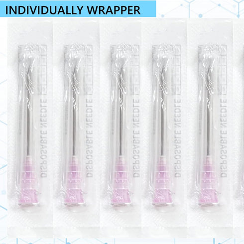100-Pack 1-1/2 Inch 18Ga Luer Lock Needle with Cap Science Lab Supplies Individually Sealed...