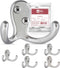 Jack N’ Drill Coat Hook 5+1 Pack in Matte Nickel, Heavy Duty and Easy to Install Two-Prong Wall Hooks for Towels, Coats, Hats, Bags and Robes Idea...