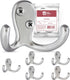 Jack N’ Drill Coat Hook 5+1 Pack in Matte Nickel, Heavy Duty and Easy to Install Two-Prong Wall Hooks for Towels, Coats, Hats, Bags and Robes Idea...