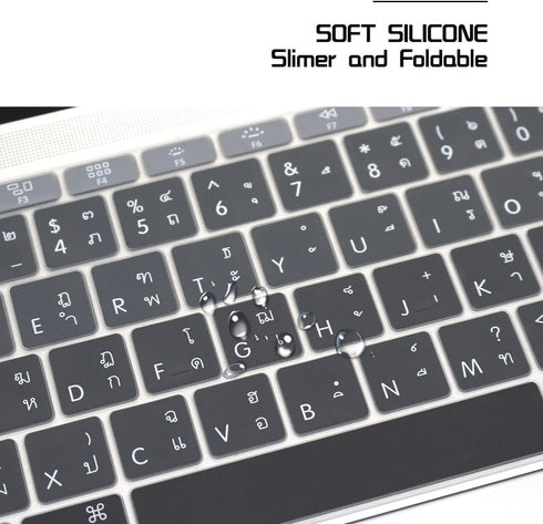 HRH Thai Language Silicone Keyboard Cover Skin for MacBook Pro 13"A1708 A1988 No Touch Bar (2018 2017 2016)&for MacBook 12"A1534 with Retina Displ...