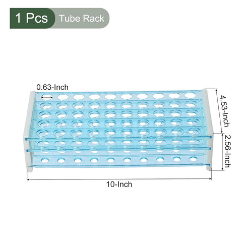 YOKIVE Tube Rack, Polypropylene Test Tube Rack Holder | Great for 13-16mm Lab Test Tube(Blue, 50-Sockets)...