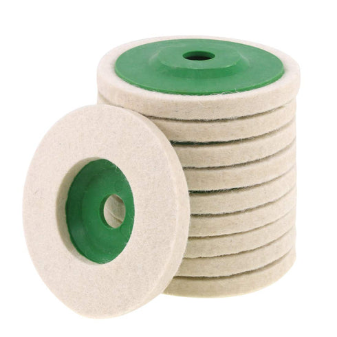 Keadic 10 - Piece 100mm Wool Felt Disc Polishing Buffing Wheel Pad Bore Dia...