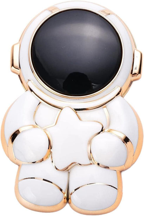 White Phone Grip Handle, Cute 3D Plating Astronaut Hidden Phone Stand Finger Clip Holder Foldable ustable Retro Tablet Phone Ring Stand Compatible...