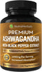 Ashwagandha Supplement Made with Premium Ashwaganda Root Powder 1200mg with Black Pepper Extract for Increased Absorption - 120 Vegi Capsules...