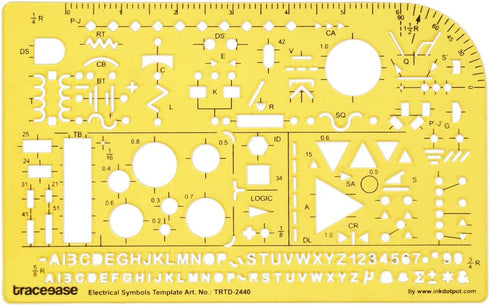 Traceease Electrical Drafting Electrical Symbols Template Drawing Stencil,Designing Template Measuring Ruler...