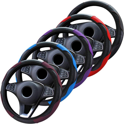 Steering Wheel Cover Microfiber Leather Anti-Slip Universal Car Steering Wheel Cover Faux Leather no Inner Ring for Car Accessories Auto Car Witho...