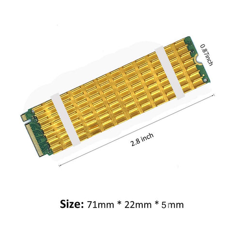 2 pcs applicable m.2 nvme ssd 2280 Heatsinks Gold...