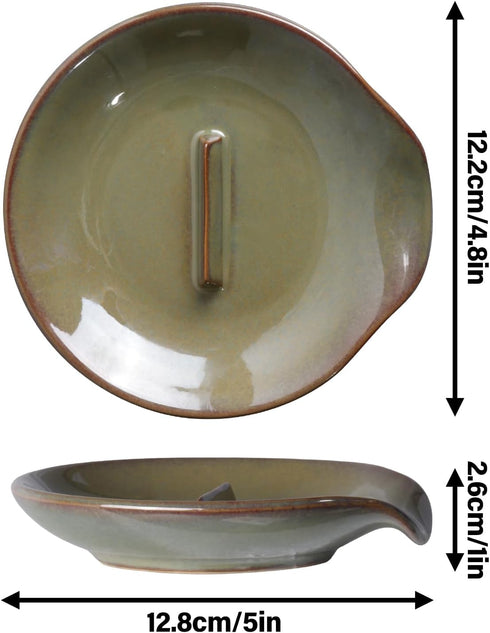 Egg Cracker & Spoon Holder, Spoon Rest for Kitchen, Ceramic Spoon Holder for Stove Top, Cooking Spoon Holder,Heat Resistant Utensil Rest for Count...