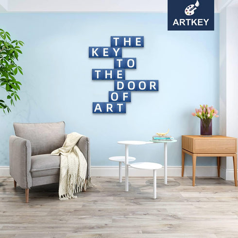 Artkey Mini Canvas, 3x3 Inch 24-Pack Small Canvases - 100% Cotton 2/5 Inch Profile Square Canvas for Acrylics, Oil & Watercolor Painting & Signs C...