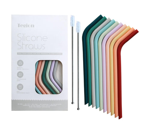 Reusable Thin Short 6.7" Cute Silicone Bendy Straws for Toddlers&Kids&Baby,6 10 12 oz Wine/Yeti Tumbler, Coffee/Cocktail Mug,Soda Cans,Take n toss...