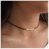 Boho Bar Suede Choker Necklace Black Leather Necklace Chain Silver Bar Choker Black Cord Velvet Choker Necklace for Women and Girls Gifts...