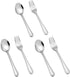 TeamFar Toddler Utensils, Stainless Steel Toddler Silverware Small Kid Cutlery Set for Self-Feeding, with Line Patterned Edge, Healthy & Non Toxic...