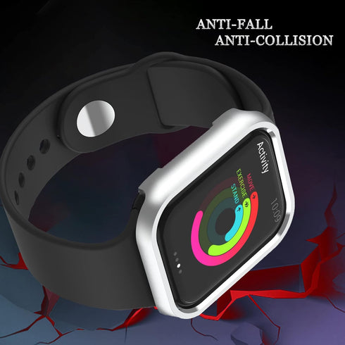 NINKI for Apple Watch 9 Case 45mm Series 8 Series 7 Silver,Aluminium Scratch Resistant Protective Cover for Apple Watch Series 9 45mm Case Metal i...