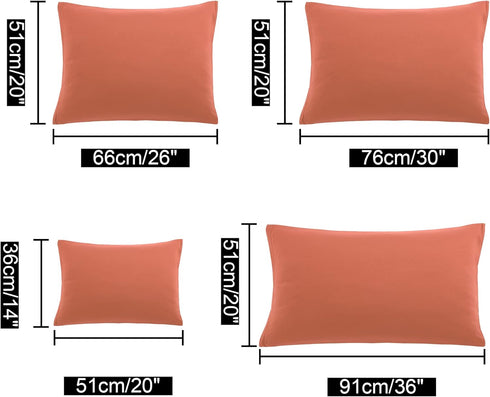 uxcell 2 Pack Pillow Cases Soft 1800 Series Microfiber Pillowcases Set with Zipper King(20"x36") Orange...