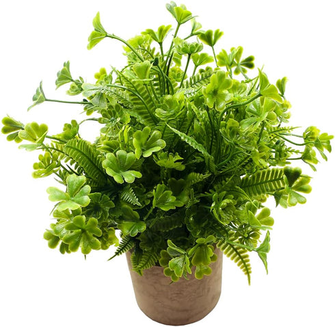 Fake Four Leaf Clover Plants for Bathroom Home Office Desk Decor, Small Artificial Faux Greenery for Farmhouse Decorations (1)...