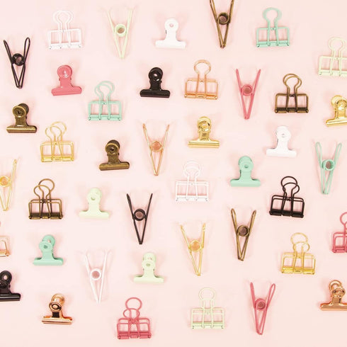 Craftelier - Set of 6 Metal Clamps with 3 Different Sizes and 3 Different Designs | Holds for Scrapbooking and Craft Materials | Dimensions Approx...