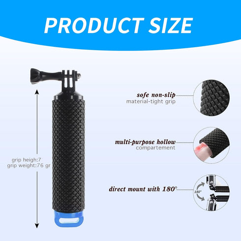 Stick Waterproof Floating Hand Grip Snorkeling Underwater Diving Selfie Pole Stick Compatible with 11 10 9 8 7 6 5 4 3 2 1 for Water Sport and Act...